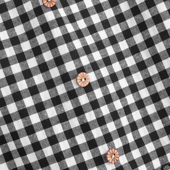 SHEIN Button Front Plaid Smocked Top in size 6 medium - Picture 4 of 11